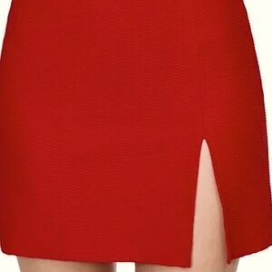 Retro Red Y2K Women's Gottex XL MiniSkirt Enhanced Pattern, Side Slit